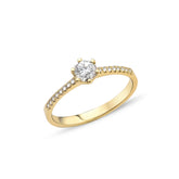 Eleganter 18K Gelbgold-Ring, Grösse 54, mit funkelnden Diamanten - YZ0005340